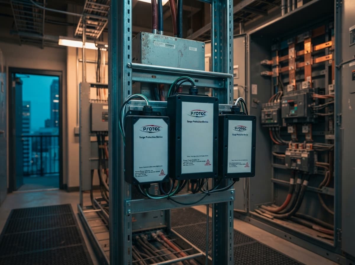 Common Myths About Lightning Protection — Power SPD in utility-scale solar farm inverter station switchgear room